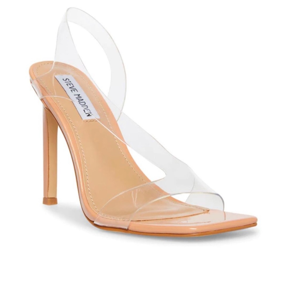 Steve Madden Nila Clear and Tan Women's Heels